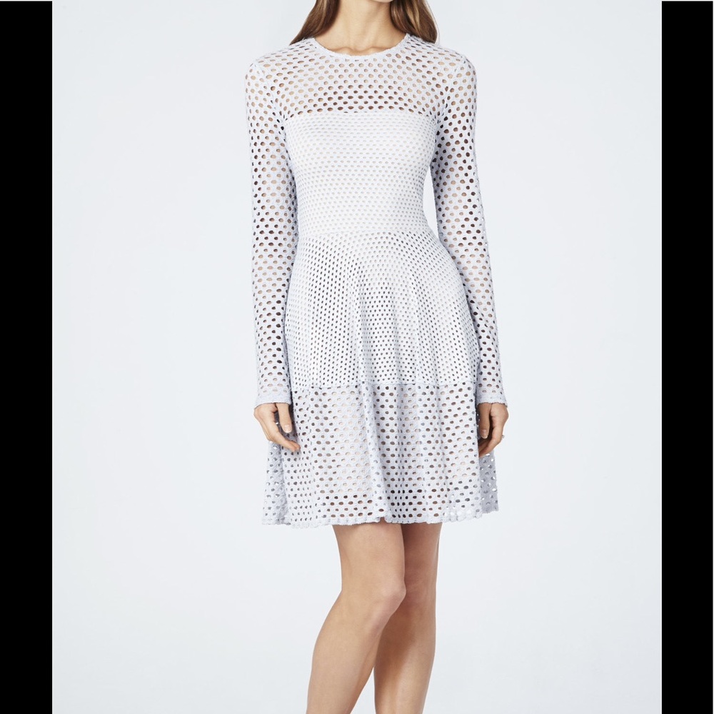 BCBG Max Azria Long Sleeve Eyelet Dress